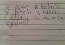 “Tata je pojeo osam kolača, mama 3 manje, koliko su zajedno pojeli?” Kad vidite odgovor učenika iz Bosne, 3 dana nećete moći doći sebi: Smijeh do suza (Foto)