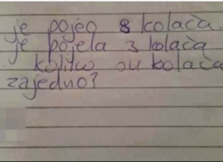 “Tata je pojeo osam kolača, mama 3 manje, koliko su zajedno pojeli?” Kad vidite odgovor učenika iz Bosne, 3 dana nećete moći doći sebi: Smijeh do suza (Foto)