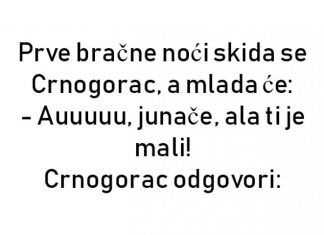 VIC DANA: Crnogorac i prva bračna noć