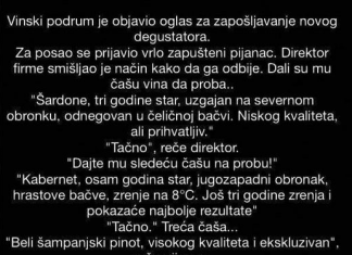 Zapošljavanje Milana degustatora vina