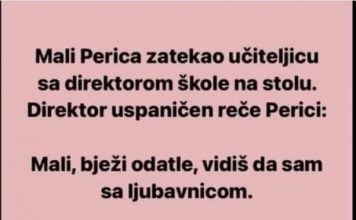 VIC: Perica zatekao direktora s učiteljicom