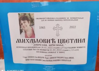 Osvanula neobična posmrtnica u Boru, od preminuIe žene se porodica oprostiIa nevjerovatnim riječima