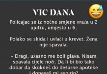 VIC DANA: Policajac se vratio iz noćne smjene