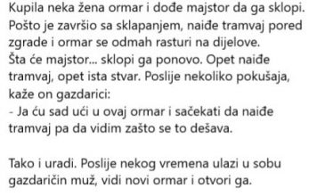 VIC DANA: Kupila žena ormar i dođe majstor da ga sklopi