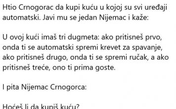 VIC DANA: Crnogorac kupuje kuću