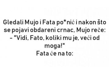VIC : Gledali Mujo i Fata po*nić i nakon što se pojavi obdareni crnac, Mujo reče: