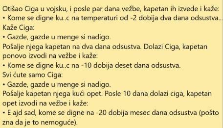 VIC DANA: Otišao Ciga u vojsku