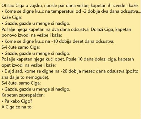 VIC DANA: Otišao Ciga u vojsku