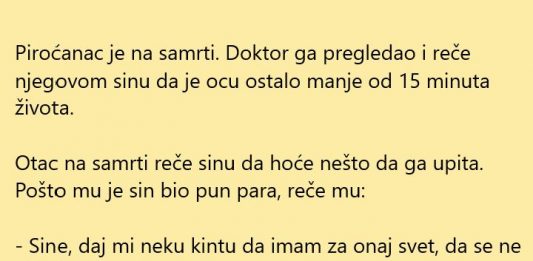 VIC DANA: Piroćanac na samrti i sin