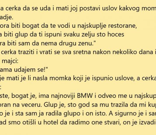 VIC DANA: Uslov za udaju