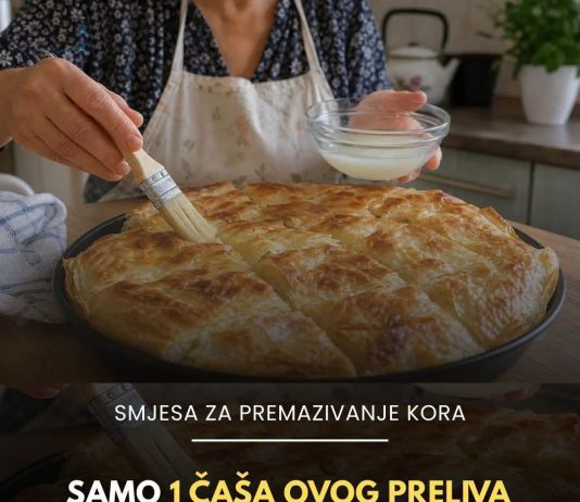 Samo 1 čaša ovog preliva i pita bude kao iz pekare: Hrskava spolja i sočna iznutra…