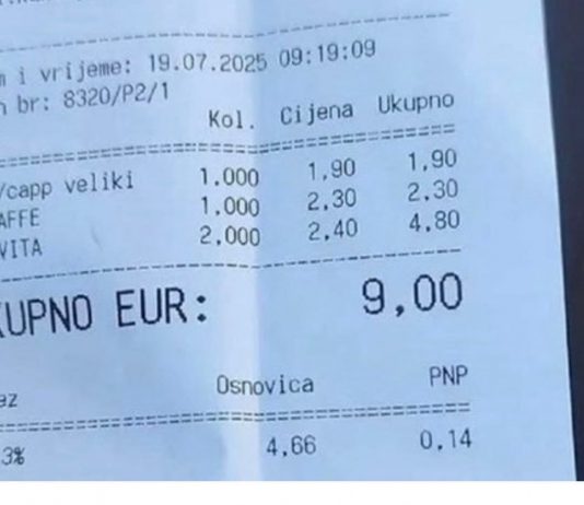 Račun fotkan u kafiću na Cresu ovih se dana munjevito širi mrežama i ne, nije zbog cijena