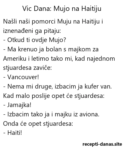 Vic dana Mujo na Haitiju Vic dana Mujo na Haitiju
