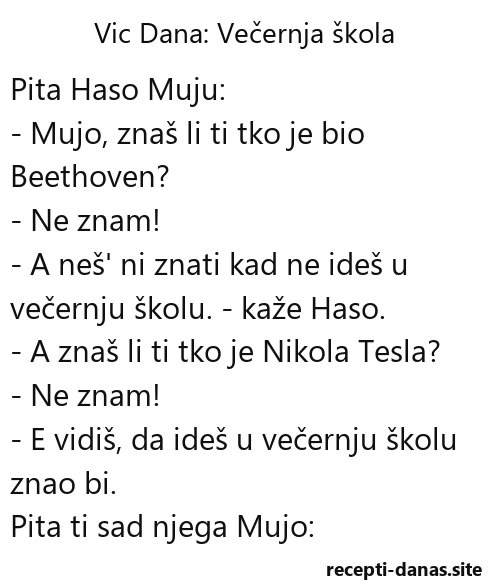 Vic dana Večernja škola Vic dana Večernja škola