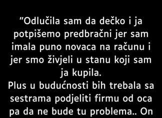“Odlučila sam da dečko i ja potpišemo predbračni…” “Odlučila sam da dečko i ja potpišemo predbračni…” - featured image